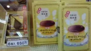 alt="地獄蒸しプリンで有名な岡本屋さんが監修した「岡本屋の地獄蒸しプリンサンドクッキー」"