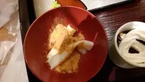 alt="大江戸温泉物語 別府清風 夕食バイキングの大分名物やせうま"