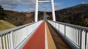 alt="九重夢大吊橋は左側通行"