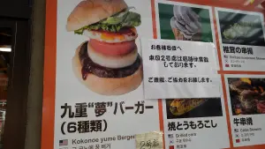 alt="九重夢大吊橋の夢バーガー"