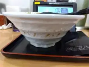 alt="鳴門うどんのトリプルの大きな丼"